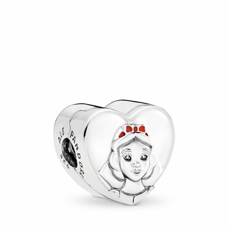 Pandora Disney Snow White Portrait Charm Ireland - Sterling Silver/Enamel/Red - 046315CSD